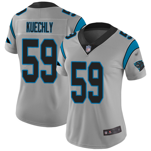 Carolina Panthers Limited Silver Women Luke Kuechly Jersey NFL Football #59 Inverted Legend->carolina panthers->NFL Jersey